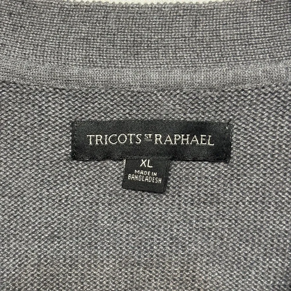 Tricots St Raphael Men Cardigan Sweater Size XL X-Large Gray FA23 D129 -14